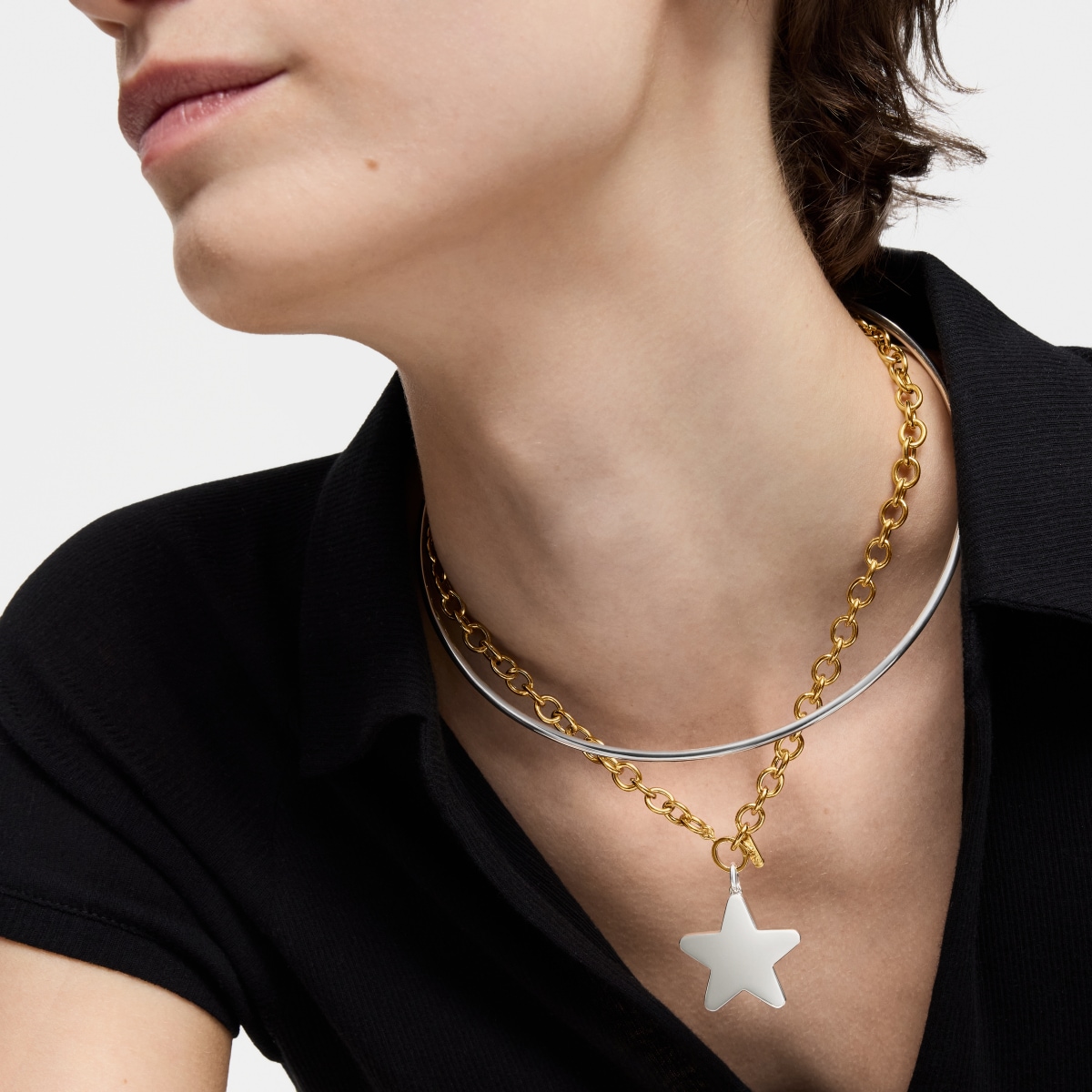 Medium 29mm silver Star pendant Sweet Dolls